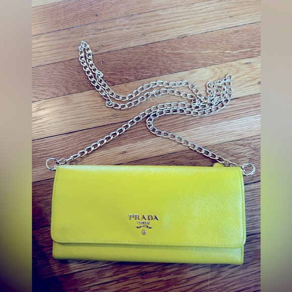 Prada Handbags - Prada bright yellow big snappy wallet